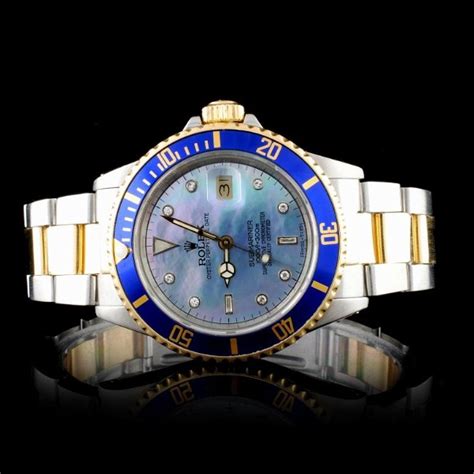 rolex yg ss 40mm submariner diamond mop wristwatch|Rolex Submariner Diamonds .